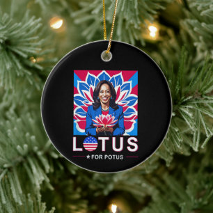 Décoration En Céramique Lotus For Potus USA Election Kamala Harris 2024