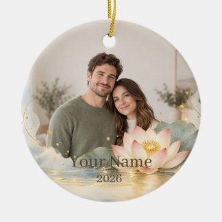 Décoration En Céramique Lotus Water Custom Photo Ornament