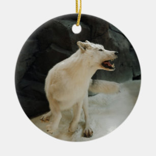 Décoration En Céramique Loup blanc
