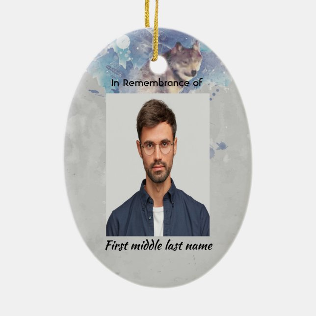 Décoration En Céramique Loup commémoratif de conservation du souvenir (Dos)