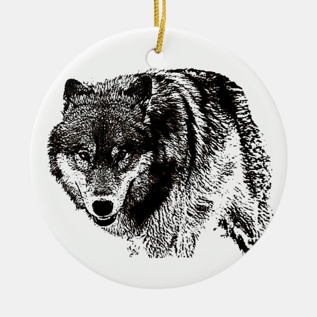 Décoration En Céramique Loup sauvage (Devant)
