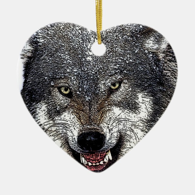 Décoration En Céramique Loup sauvage (Devant)