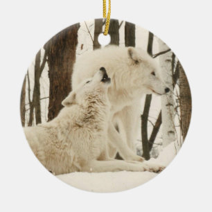 Décoration En Céramique Loups arctiques en hiver