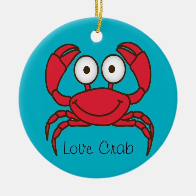 Décoration En Céramique Love Crab Ornament Round (Devant)