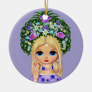 Décoration En Céramique Love Head Vase Flower Child Big Eye Doll Cute