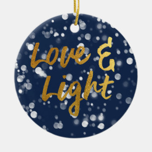 Décoration En Céramique Love & Light Faux Foil Lovely Bokeh Hanouka