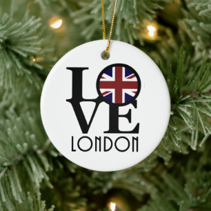 Décoration En Céramique LOVE London (Drapeau UK)