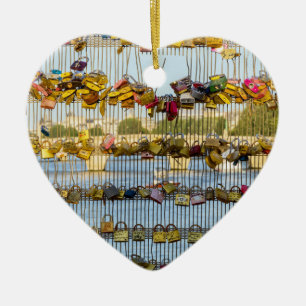 Décoration En Céramique Love padlocks sur Pont de Solferino - Paris, Franc