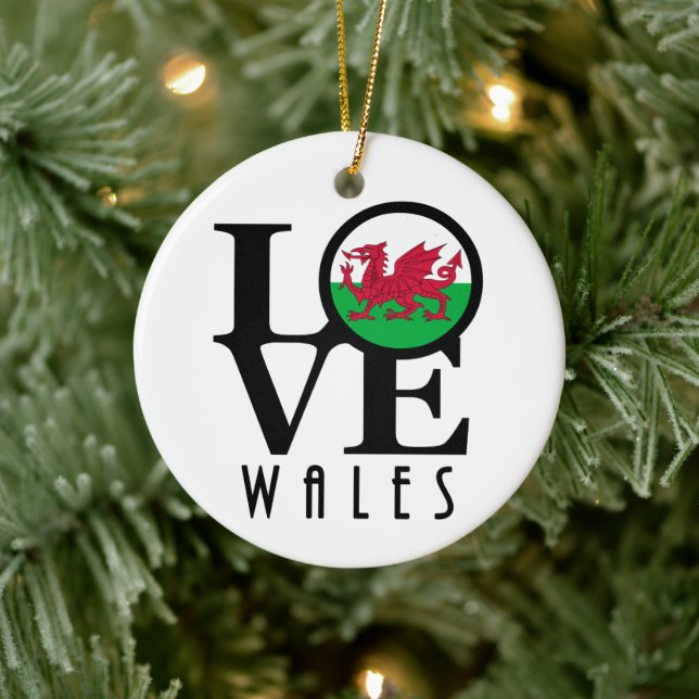 Décoration En Céramique LOVE Wales (Arbre)