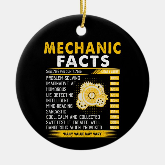 Décoration En Céramique Lovers mécaniques | Mechanic Facts (Devant)