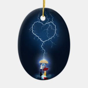 Décoration En Céramique "Lovestruck" Moment Under an Umbrella Custom