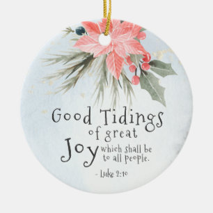 Décoration En Céramique Luc 2:10 Bonne nouvelle de grande joie, Noël