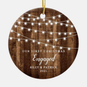 Décoration En Céramique Lumières de fées en bois rustique Premier Noël 