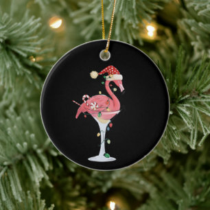 Décoration En Céramique Lumières de Flamant Rose de Noël Xmas Animal Tropi