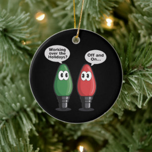 Décoration En Céramique Lumières de Noël Blague Ampoule Fonctionne Éteinte
