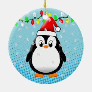 Décoration En Céramique Lumières de Noël de Pingouin en Carton mignon