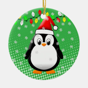 Décoration En Céramique Lumières de Noël de Pingouin en Carton mignon