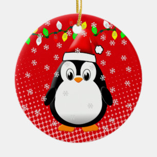 Décoration En Céramique Lumières de Noël de Pingouin en Carton mignon