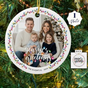 Décoration En Céramique Lumières de Noël Photo Joyeuses Fêtes