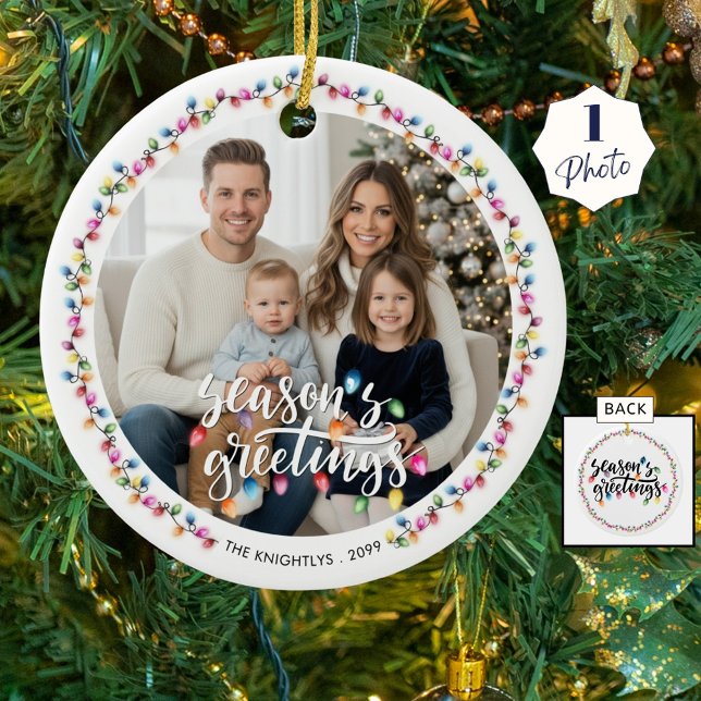 Décoration En Céramique Lumières de Noël Photo Joyeuses Fêtes (Créateur téléchargé)