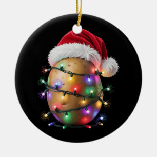 Décoration En Céramique Lumières de Noël pour pomme de terre Chapeau de Pè