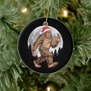 Décoration En Céramique Lumières de sapin de Noël Bigfoot Père Noël Xmas S