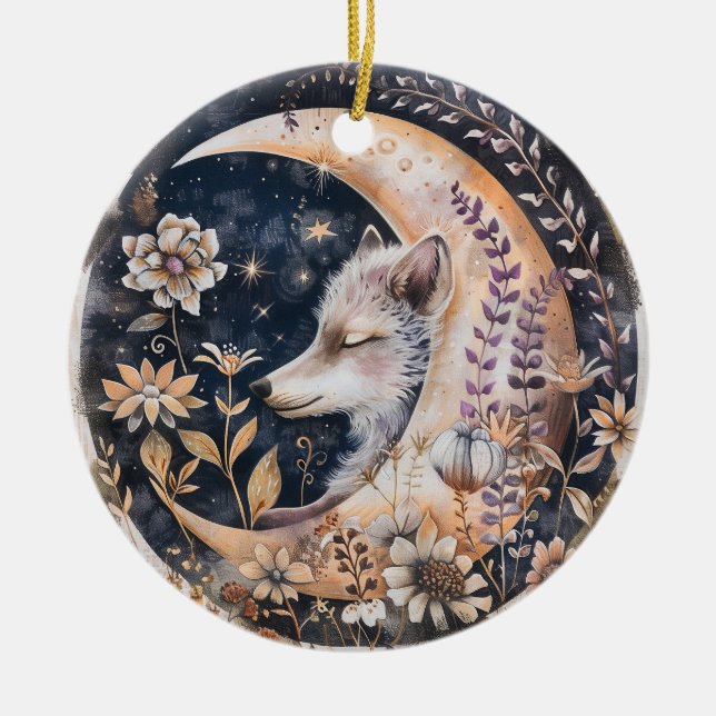 Décoration En Céramique Lune du Loup (Devant)