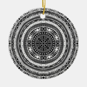 Décoration En Céramique Lune Enfant Mandala Triple Lune Sorcière