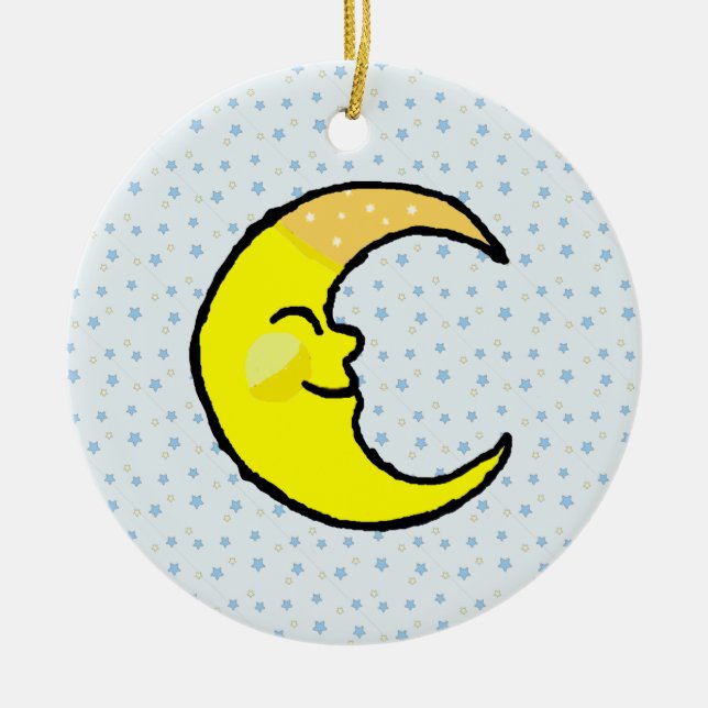 Décoration En Céramique Lune et étoiles (Devant)