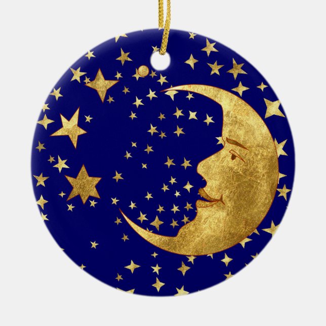 Décoration En Céramique Lune et étoiles (Devant)