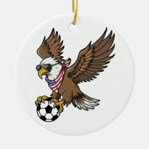 Décoration En Céramique Lunettes de soleil aigle de football USA cool vint