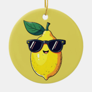 Décoration En Céramique Lunettes de soleil au citron amusantes
