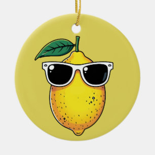 Décoration En Céramique Lunettes de soleil au citron amusantes