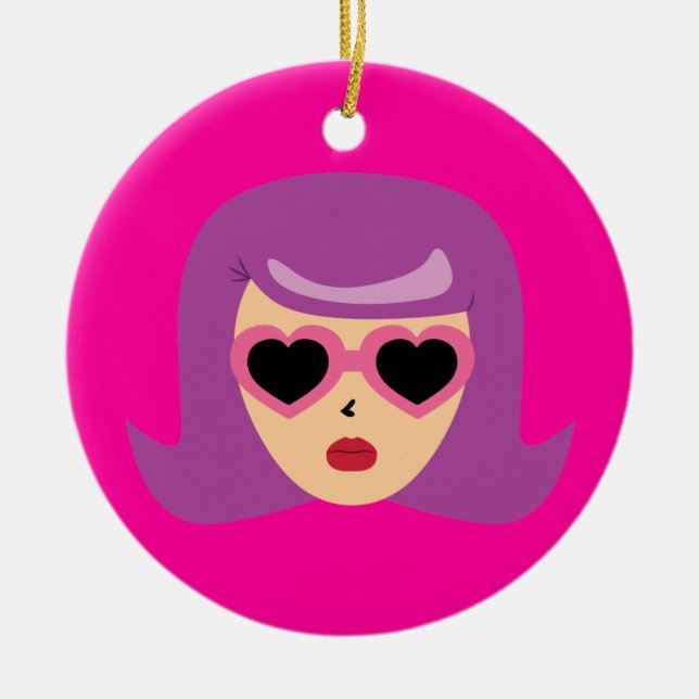 Décoration En Céramique Lunettes de soleil du coeur (Devant)