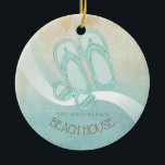 Décoration En Céramique Lunettes de soleil et tongs Beach House Aqua ID623<br><div class="desc">Ce produit aux couleurs douces de la mer et du sable vous permet d'ajouter facilement votre nom et votre texte en utilisant le modèle fourni. Les simples lunettes de soleil et les tongs image sur un arrière - plan d'aquarelle en détresse sont mis en évidence par un accent de vague...</div>