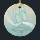 Décoration En Céramique Lunettes de soleil et tongs Beach House Aqua ID623<br><div class="desc">Ce produit aux couleurs douces de la mer et du sable vous permet d'ajouter facilement votre nom et votre texte en utilisant le modèle fourni. Les simples lunettes de soleil et les tongs image sur un arrière - plan d'aquarelle en détresse sont mis en évidence par un accent de vague...</div>
