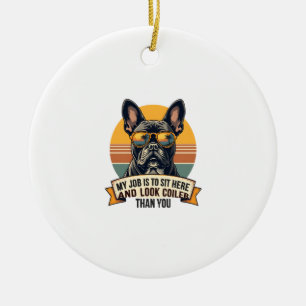 Décoration En Céramique Lunettes de soleil vintage pour bouledogue françai