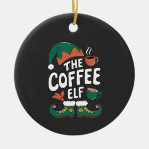 Décoration En Céramique Lutin de café Noël drôle de caféine Amoureux de No