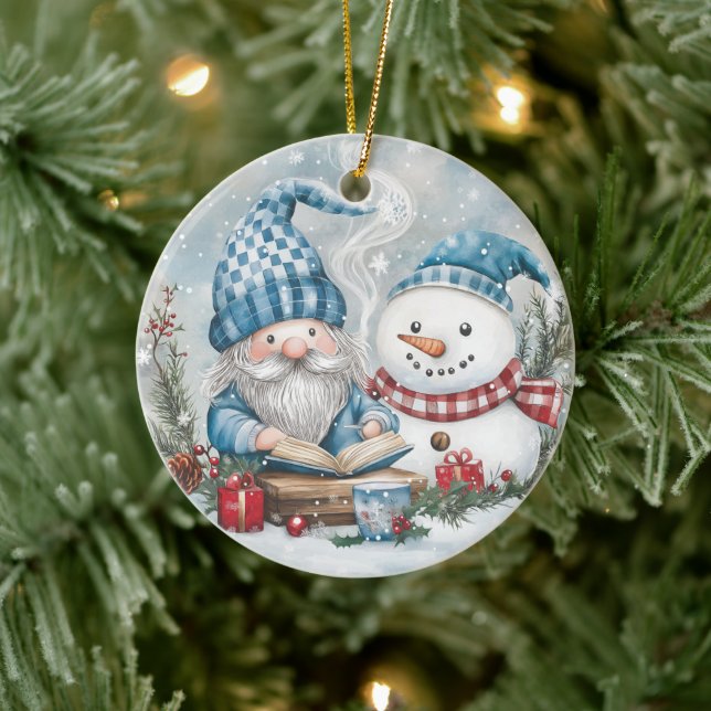 Décoration En Céramique Lutin de Noël Bleu  (Arbre)