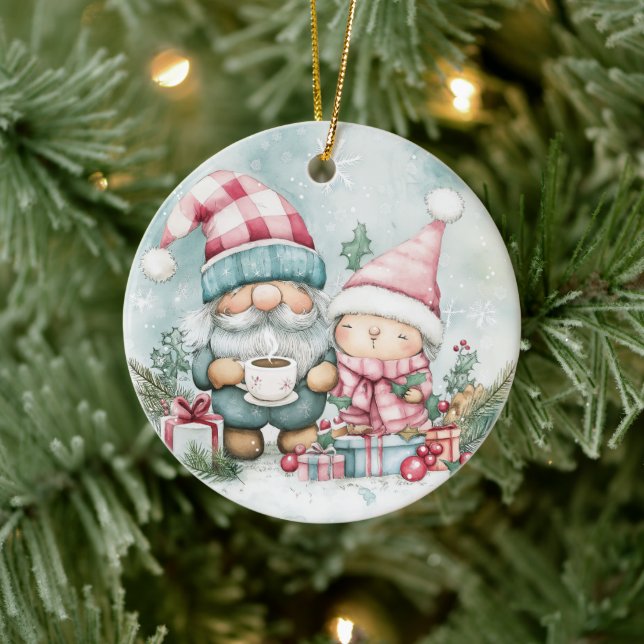 Décoration En Céramique Lutin de Noël Bleu  (Arbre)