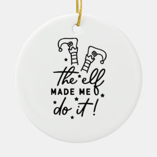 Décoration En Céramique Lutin de Noël drôle m'a fait le faire Drôle Rétro 