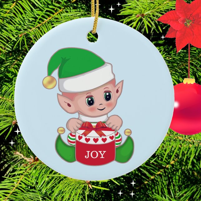 Décoration En Céramique Lutin de Noël vert (Créateur téléchargé)