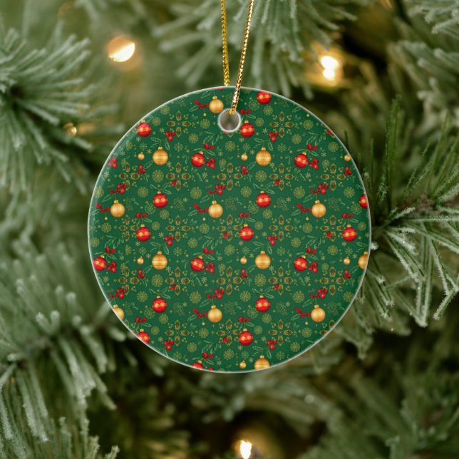 Décoration En Céramique Luxury Emerald Green & Gold Christmas Ornament (Arbre)