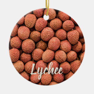 Décoration En Céramique Lychee ou Litchi fruit végétalien et cadeau vég
