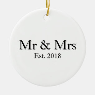 Décoration En Céramique M. et Mme Année d'établissement Élégant Couple Per