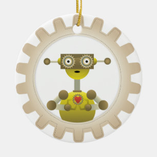 Décoration En Céramique M. Robot avec l'ornement de coeur de vitesse de