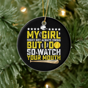 Décoration En Céramique Ma copine ne swing pas toujours mais moi si alors 