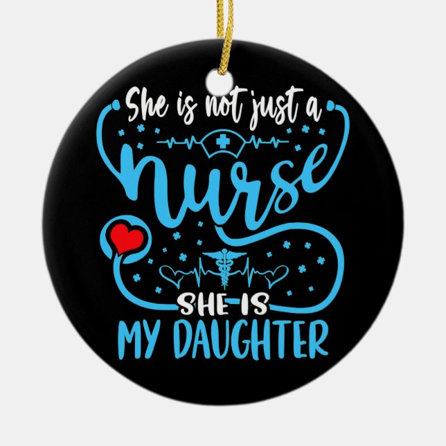 Décoration En Céramique Ma fille est une infirmière fière infirmière mère  (Devant)