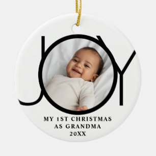 Décoration En Céramique Ma première Noël en tant que grand-mère Joie Photo