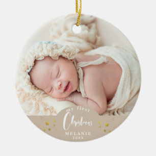 Décoration En Céramique Ma première photo-souvenir de Noël de bébé